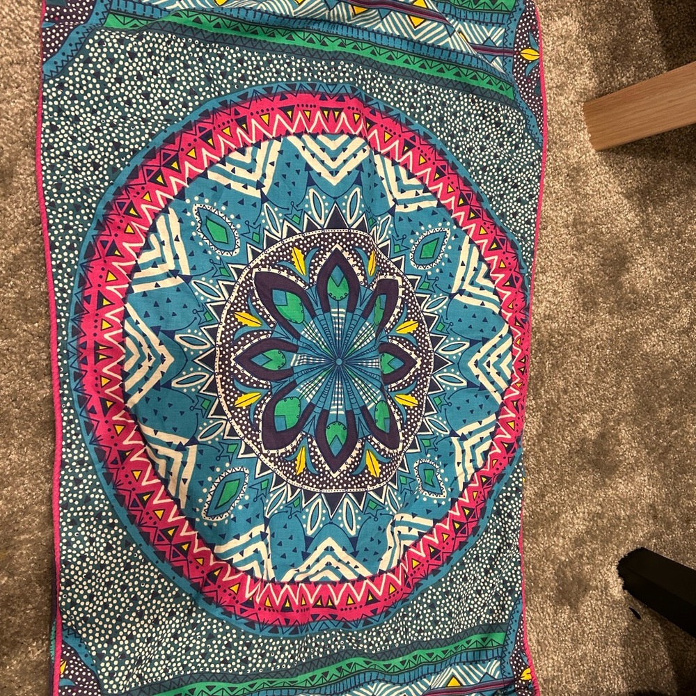 Primark Home Blue and Pink Mandala Tapestry Pillow